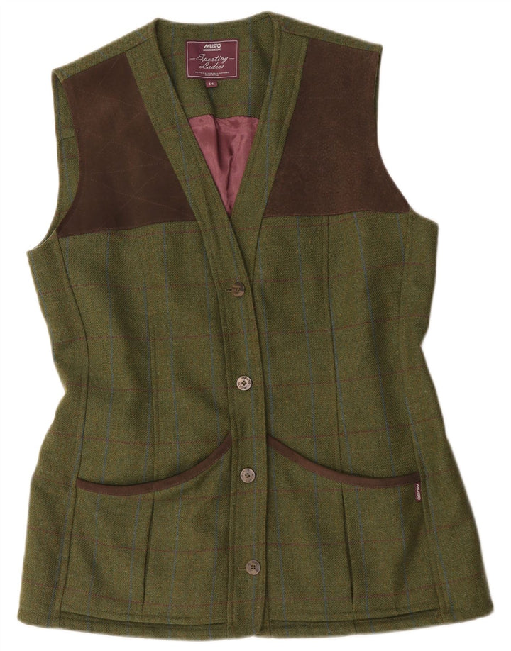 Musto Womens Gilet UK 14 Large Khaki Ternet Uld