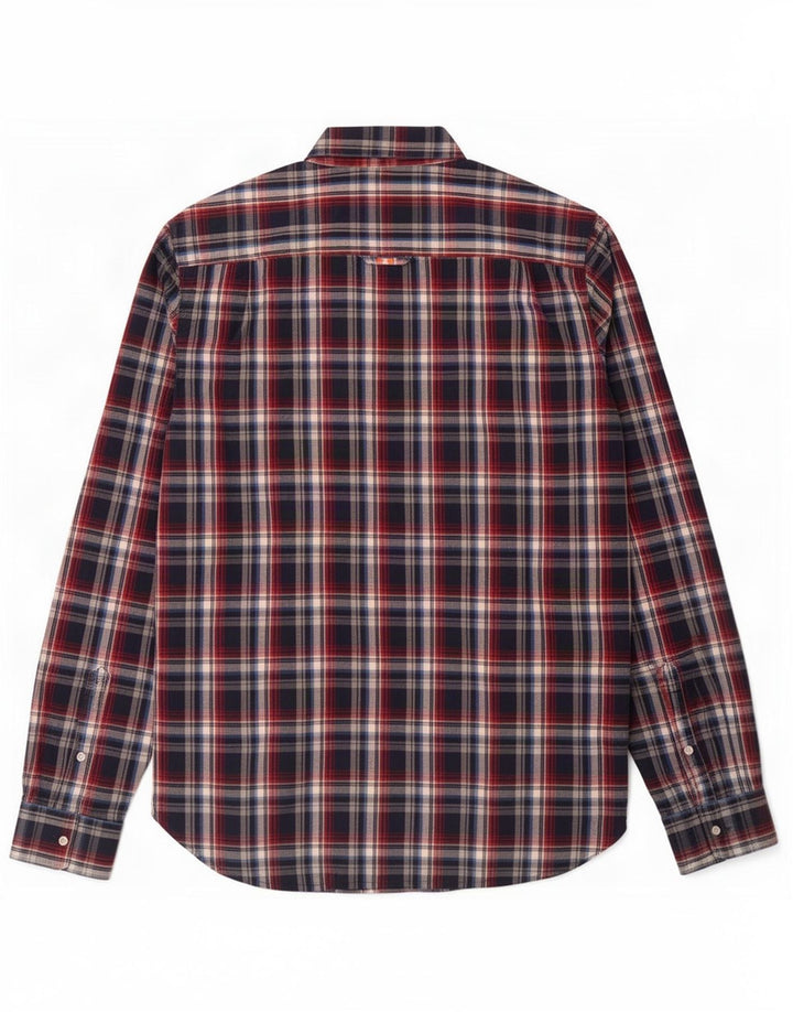 Superdry Flanelskjorte til mænd, medium marineblå ternet bomuld
