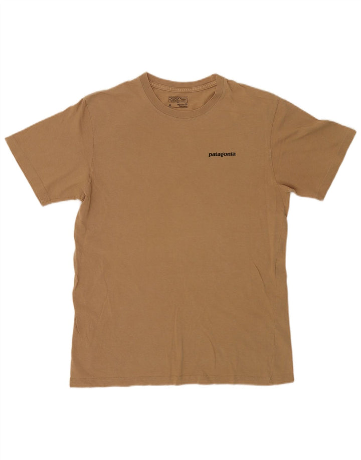 Patagonia Herre Regular Fit Grafisk T-shirt Top Medium Beige Bomuld