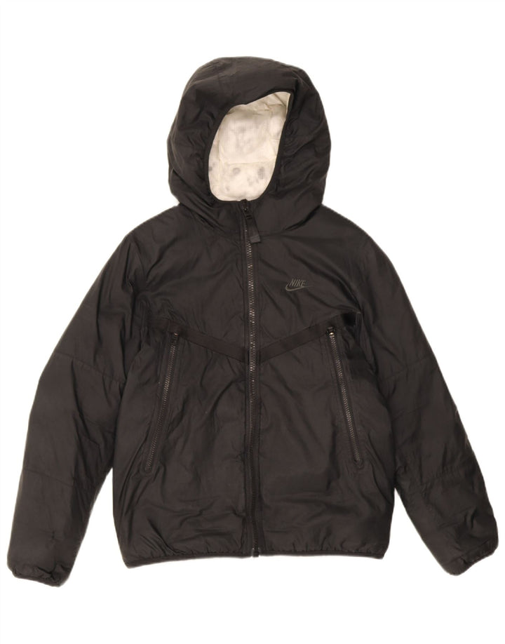 Nike drenge hættepolstret jakke 12-13 år Stor sort nylon