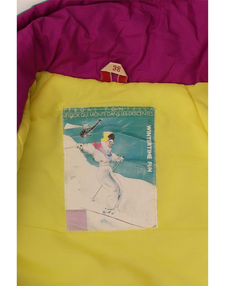 Vintage skijumpsuit til kvinder EU 38 Medium W28 L30 Flerfarvet Colourblock