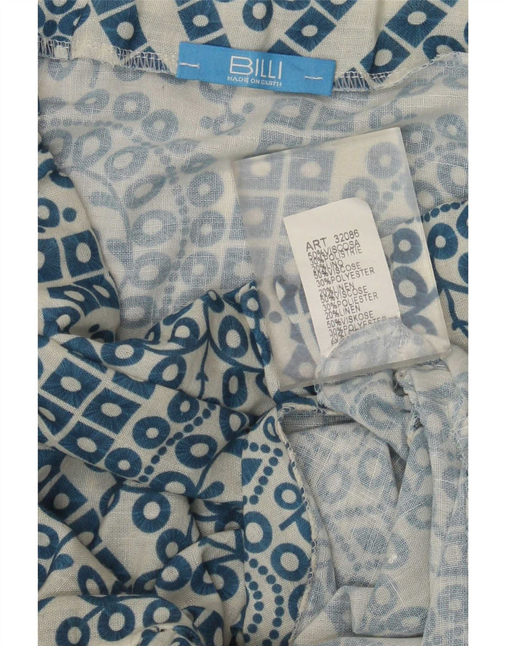 Vintage Maxi-nederdel til kvinder W28 Medium Blue Paisley Viscose