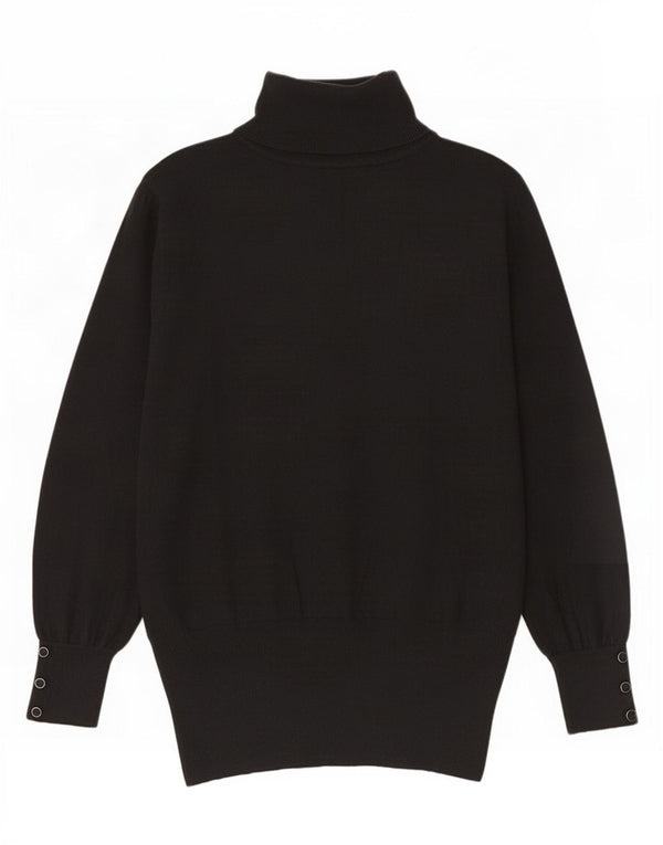 Marks & Spencer Dame Longline Roll Neck Jumper Sweater UK 20 2XL Sort