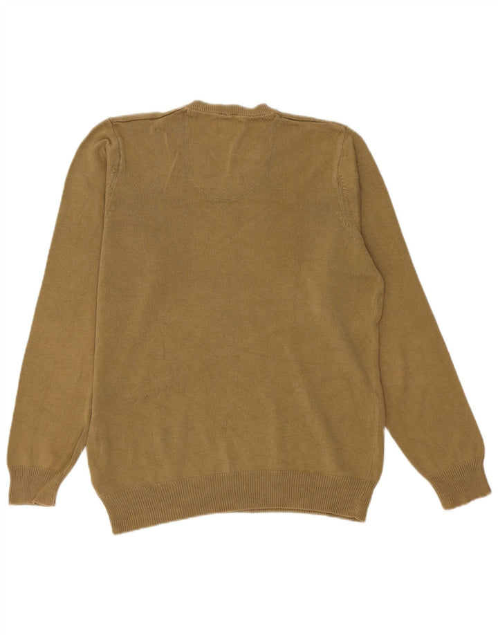 Marks & Spencer Herre Blue Harbor V-hals sweater lille Khaki Bomuld