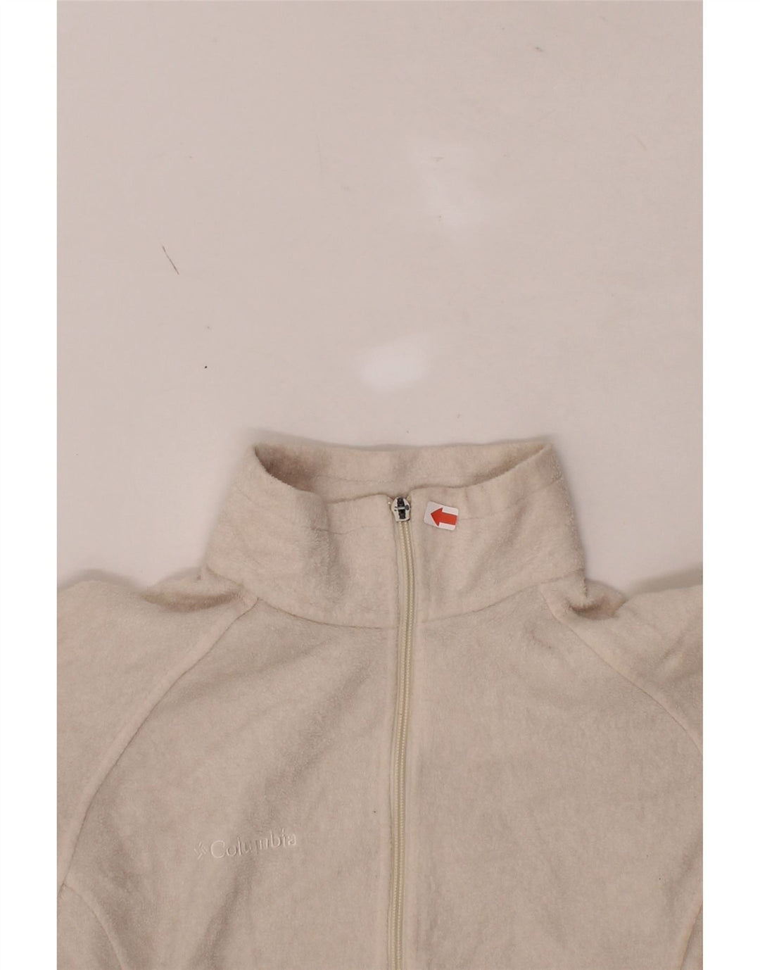 COLUMBIA Womens Fleece Jacket UK 14 Medium White Polyester Vintage Columbia and Second-Hand Columbia from Messina Hembry 
