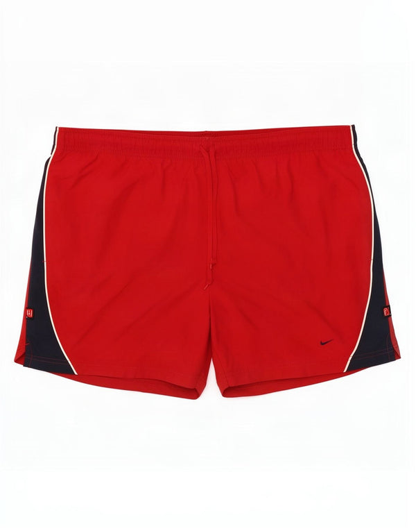 Nike Badeshorts til mænd Large W36 L5 Rød Colourblock Nylon