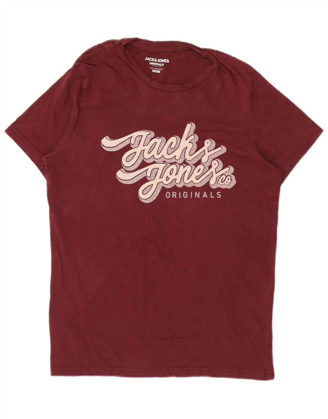 Jack & Jones Herre Regular Fit Grafisk T-shirt Top Lille rødbrun bomuld