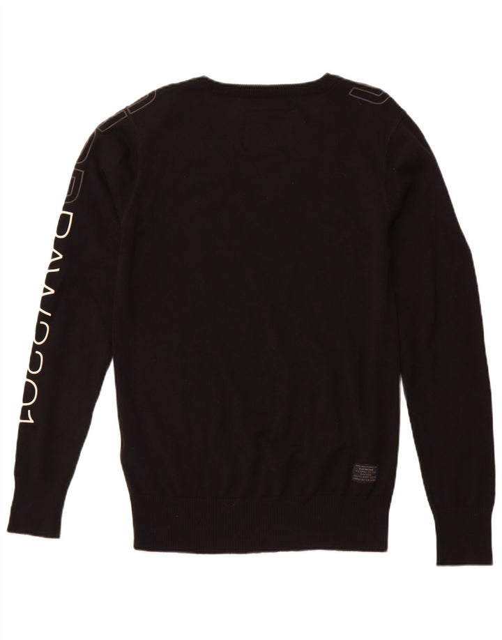 G-STAR Herre grafisk V-hals sweater Stor sort bomuld