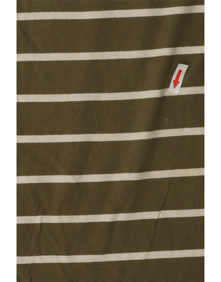 Puma Herre T-shirt Top Medium Khaki stribet bomuld