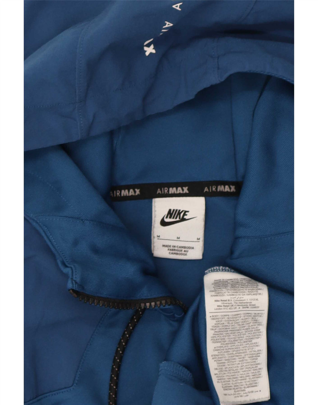 Nike hættetrøje med lynlås til kvinder UK 14 Medium Blue Polyester
