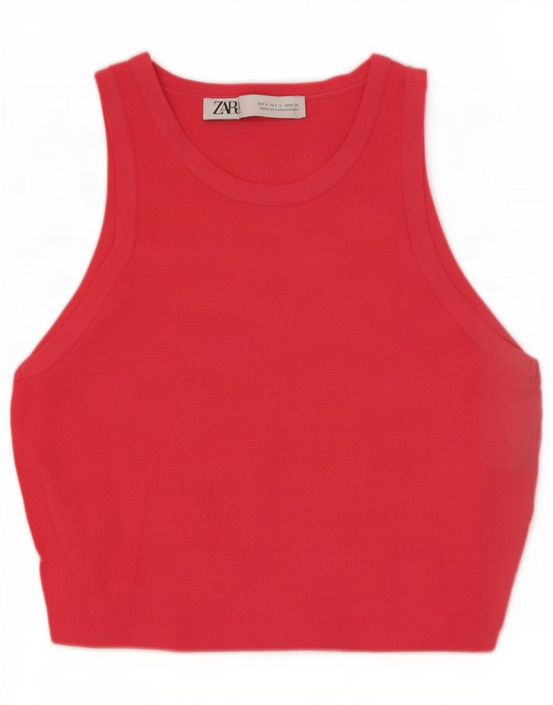 Zara Womens Crop Vest Top UK 8 Small Pink Viscose