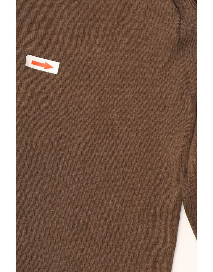 Zara Herre sweater med rund hals, stor brun bomuld
