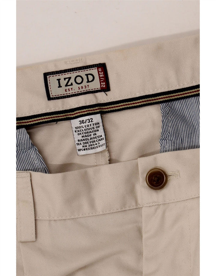 IZOD Herre Pegged Chino Bukser W36 L32 Beige Bomuld