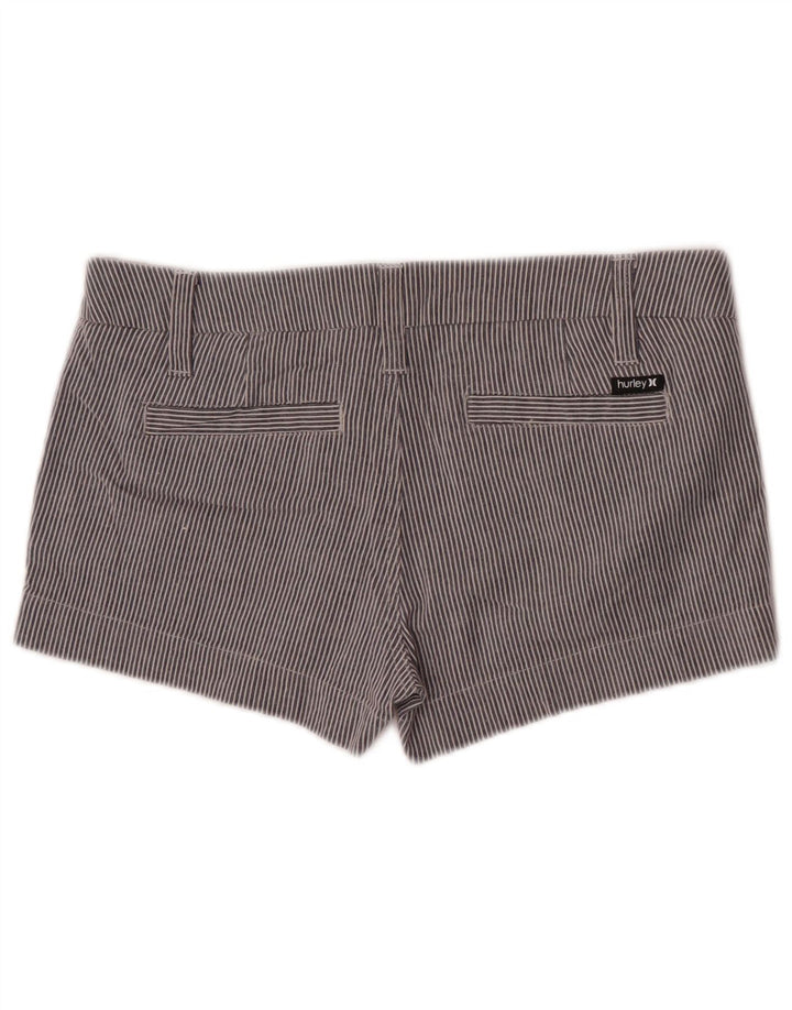 Hurley Womens Hot Pants US 7 Medium W32 blå stribet bomuld