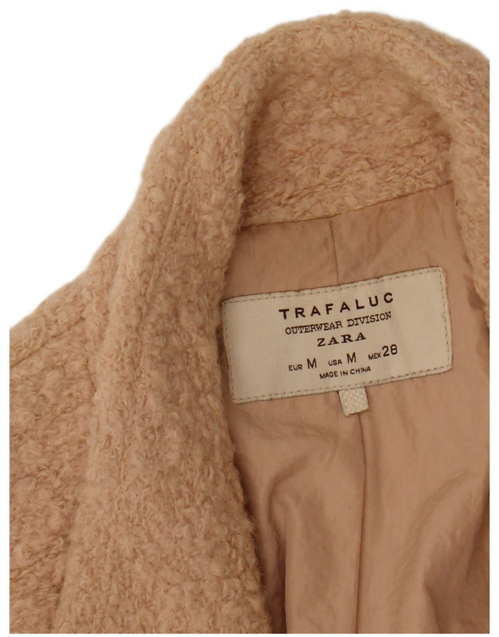 ZARA Trafaluc dobbeltradet frakke til kvinder UK 14 Medium Beige