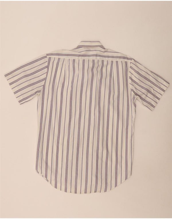 ADIDAS Kortærmet Herreskjorte Størrelse 15 Medium Hvidstribet bomuld