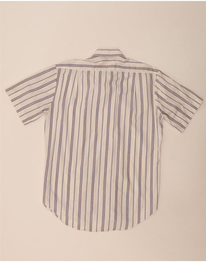 ADIDAS Kortærmet Herreskjorte Størrelse 15 Medium Hvidstribet bomuld