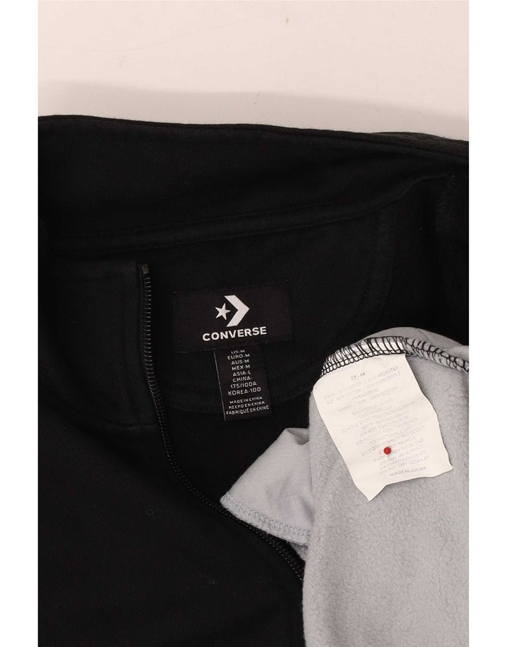 Converse Sweatshirt med lynlås til mænd Medium Sort Colourblock Bomuld