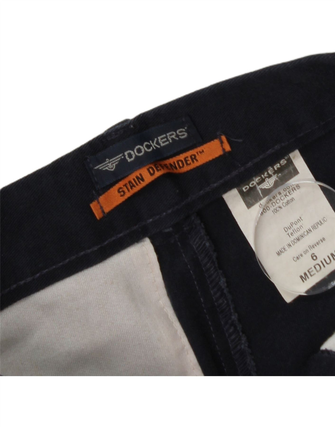 DOCKERS Womens Straight Chino Trousers US 6 Medium W28 L31 Navy Blue Vintage Dockers and Second-Hand Dockers from Messina Hembry 