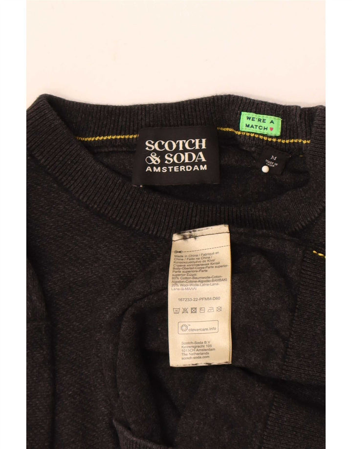 Scotch & Soda Herre sweater med rund hals, mellemgrå bomuld