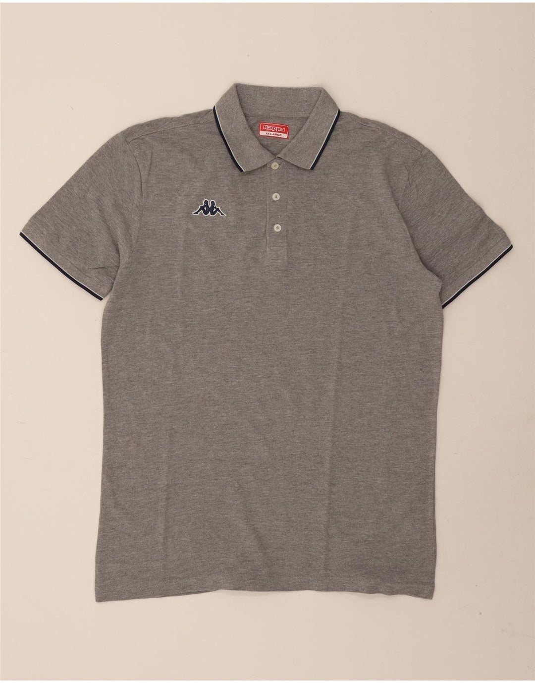 Kappa Polo Shirt til mænd 2XL Grå Flecked Bomuld