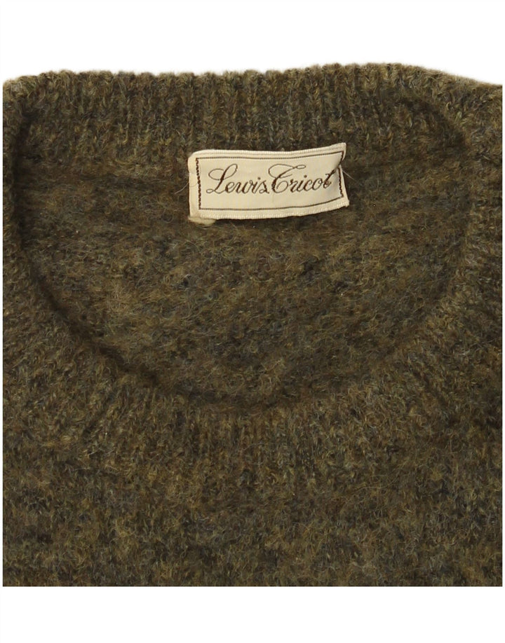 Vintage Herre rund hals sweater Medium Khaki Argyle/Diamond