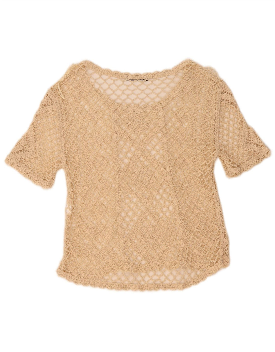 ZARA Womens Crochet Blouse Top UK 8 Small Off White Floral