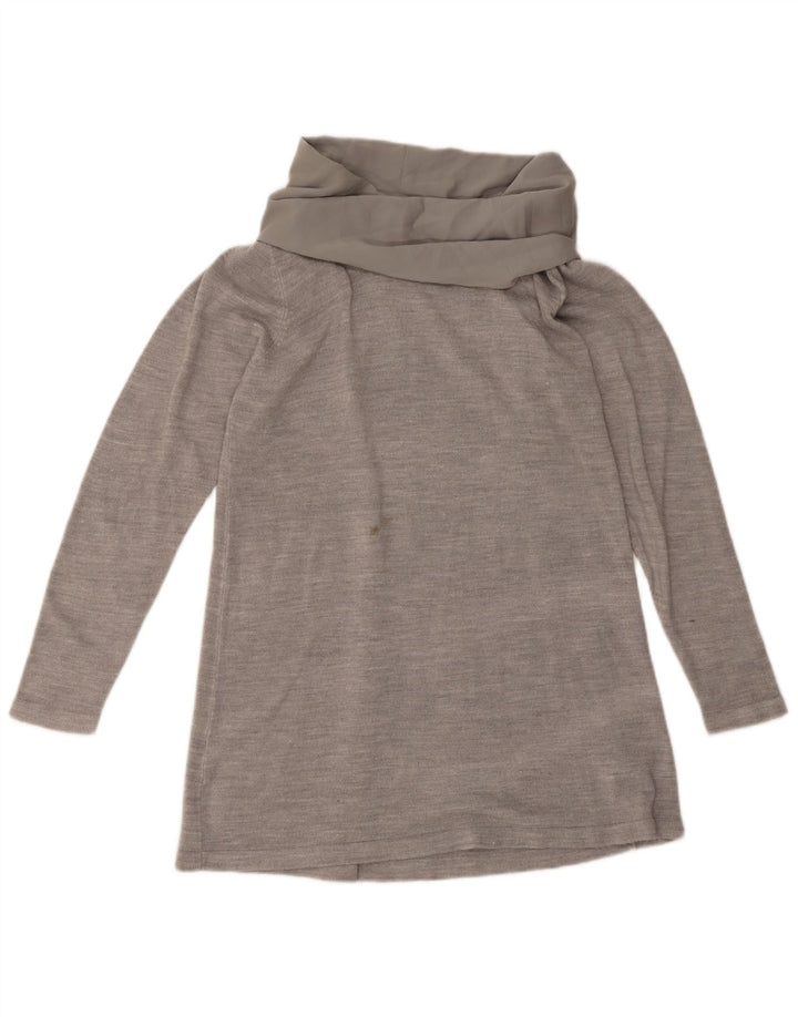 Marks & Spencer Dame Top Langærmet UK 14 Medium Grey Flecked Acryl