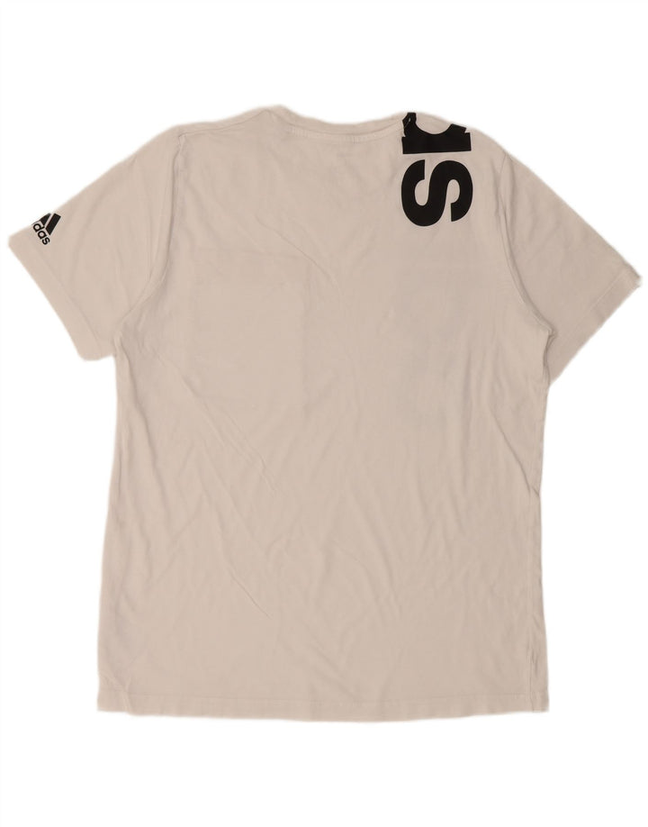 ADIDAS Mens Graphic T-Shirt Top Large White Cotton