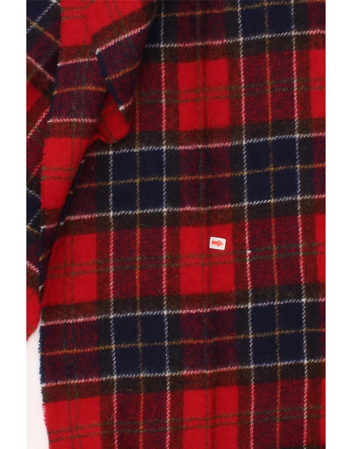 Barbour Herre Rectangle Tørklæde En Størrelse Rød Ternet Uld Klassisk