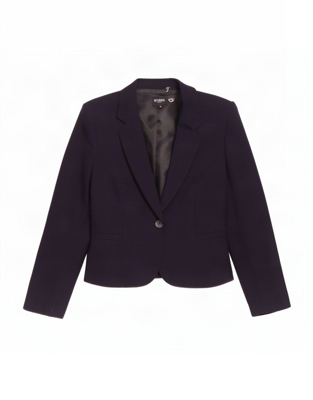 Hobbs Dame 1 Knap Blazer Jacket UK 12 Medium Navy Blue Uld