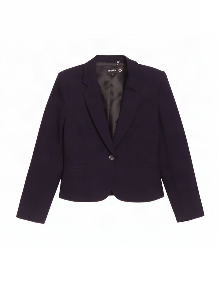 Hobbs Dame 1 Knap Blazer Jacket UK 12 Medium Navy Blue Uld