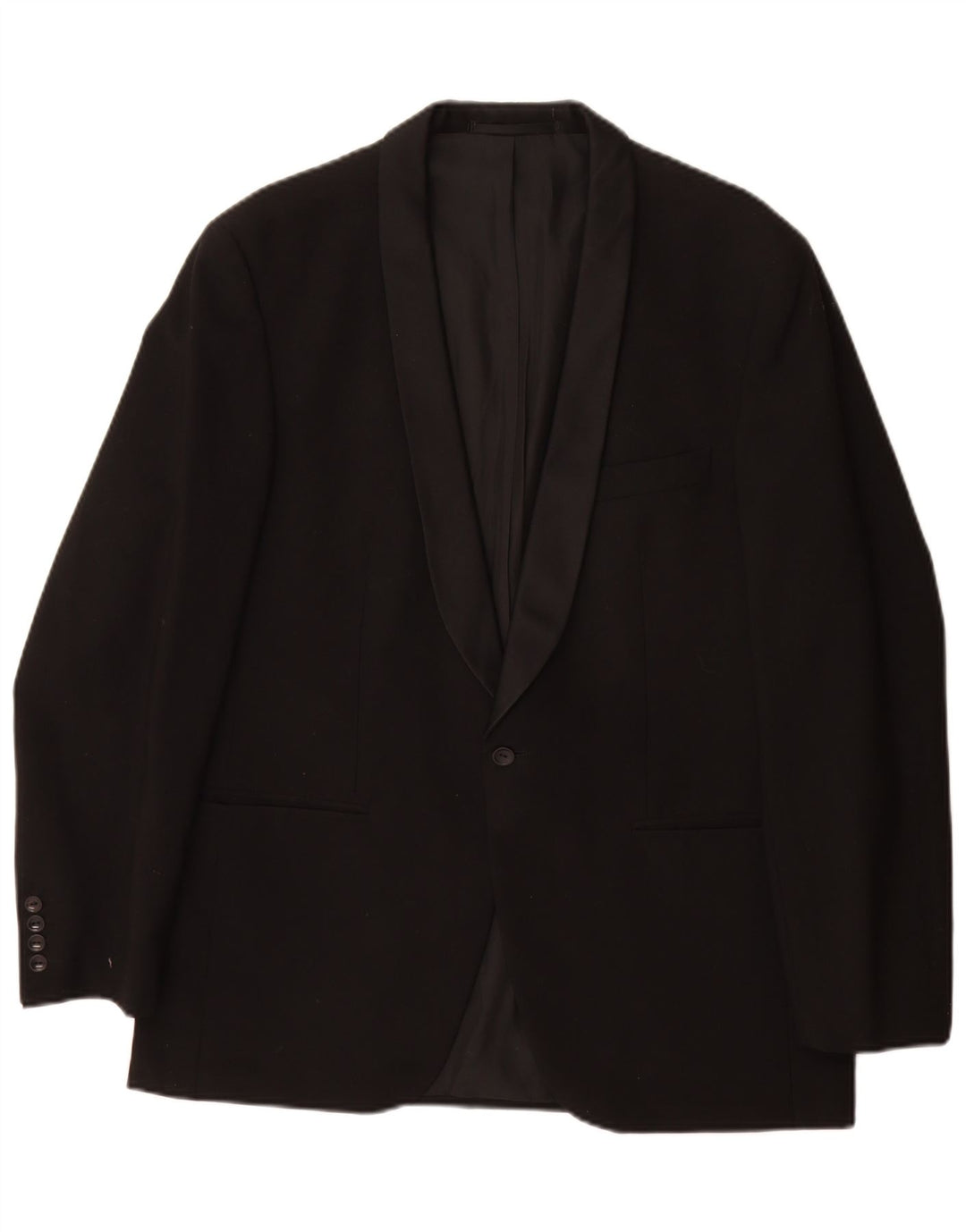 Vintage Herre 1-knap blazerjakke EU 50 Large Black New Wool