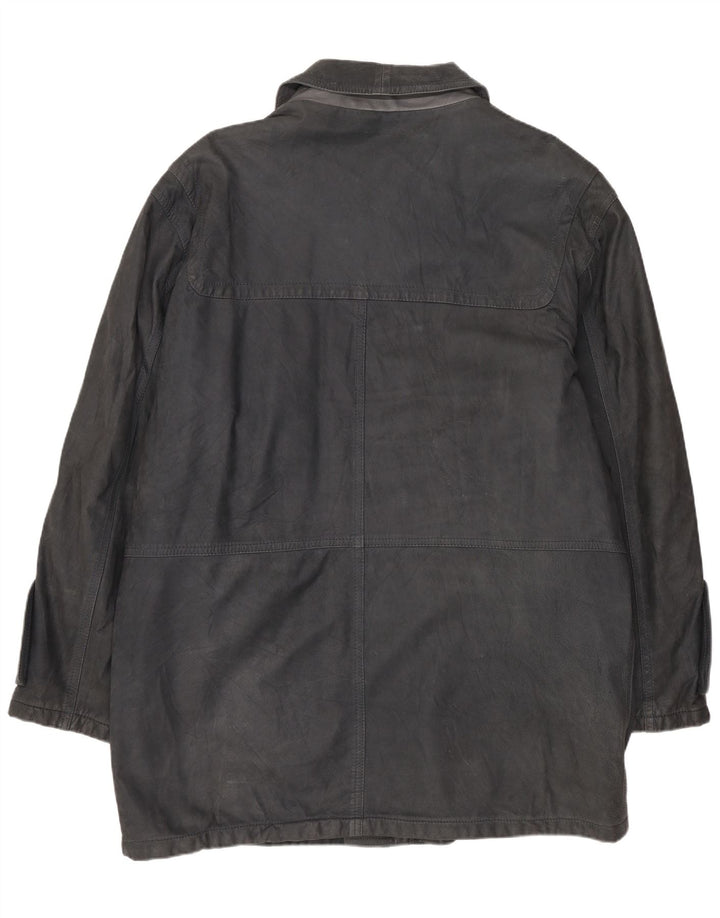 Blue Duck Herre Læderfrakke IT 50 Large Navy Blue