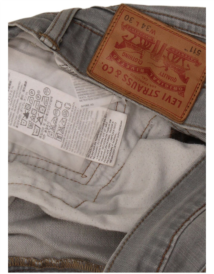 Levi's Herre 511 Slim Jeans W34 L30 Grå Bomuld