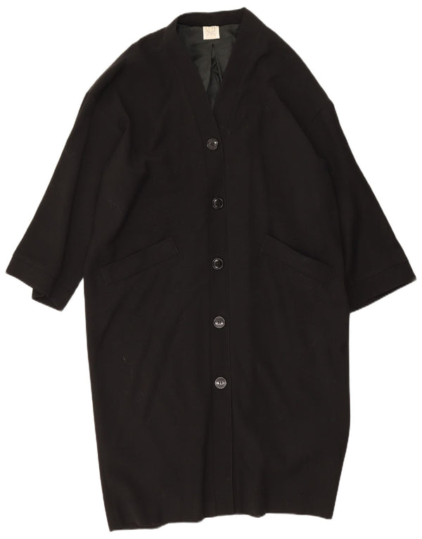 Ferre Dame 3/4 ærmet overfrakke UK 16 Large Black Virgin Wool