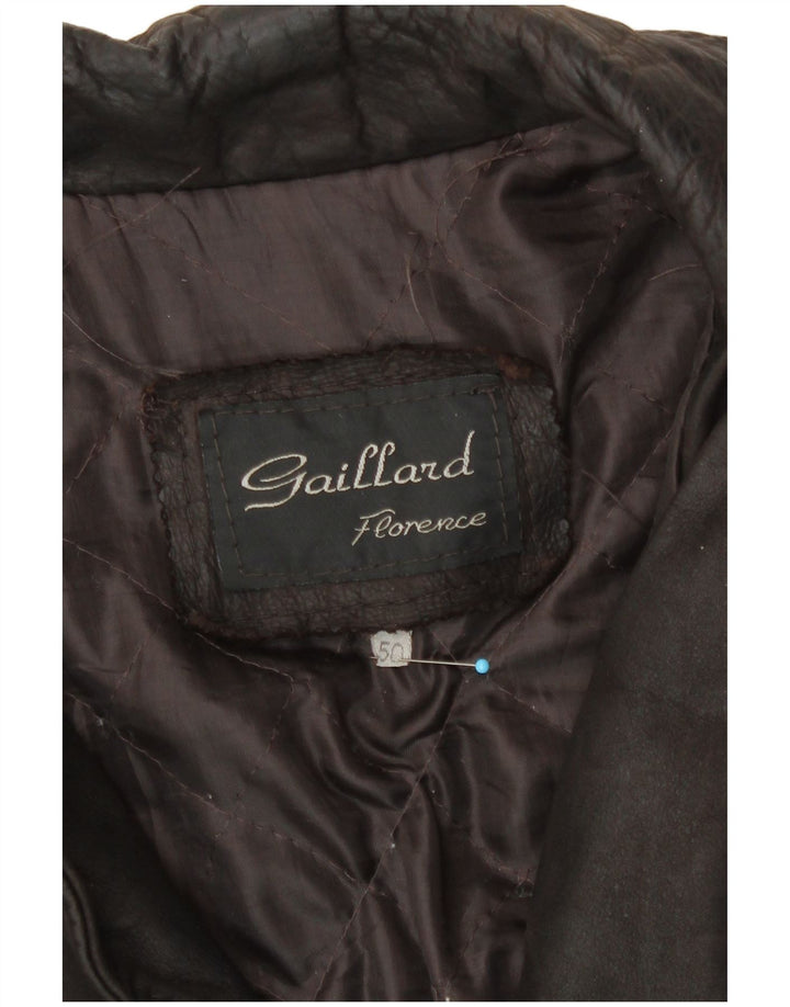 Vintage herre læderjakke IT 50 Stor brunt læder