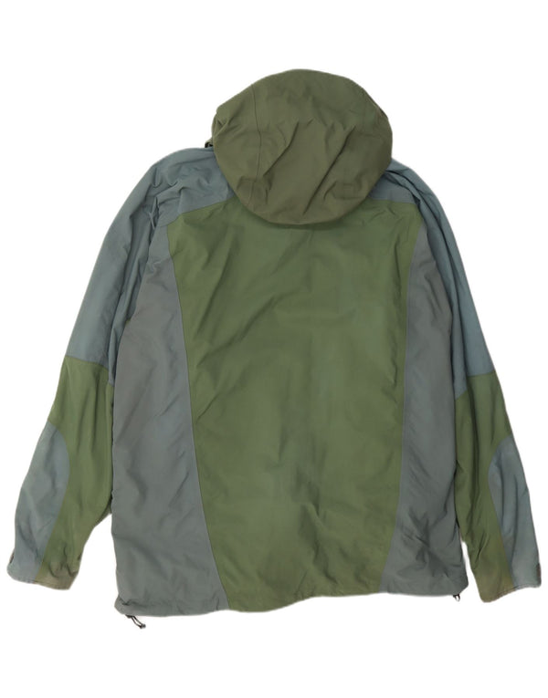 Berghaus Regnjakke med hætte til mænd UK 40 Stor Grøn Colourblock Nylon