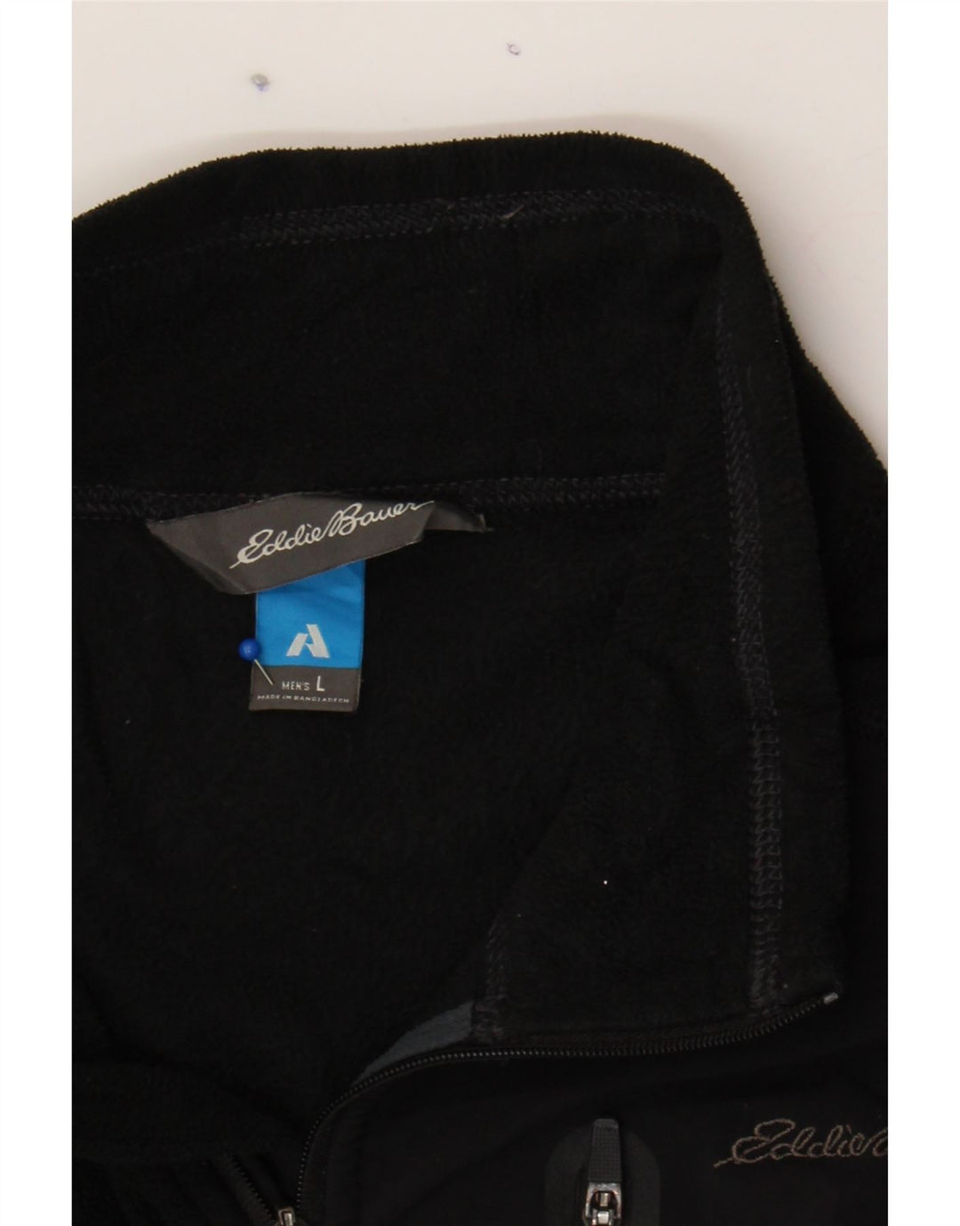 EDDIE BAUER Mens Zip Neck Fleece Jumper Large Black Vintage Eddie Bauer and Second-Hand Eddie Bauer from Messina Hembry 