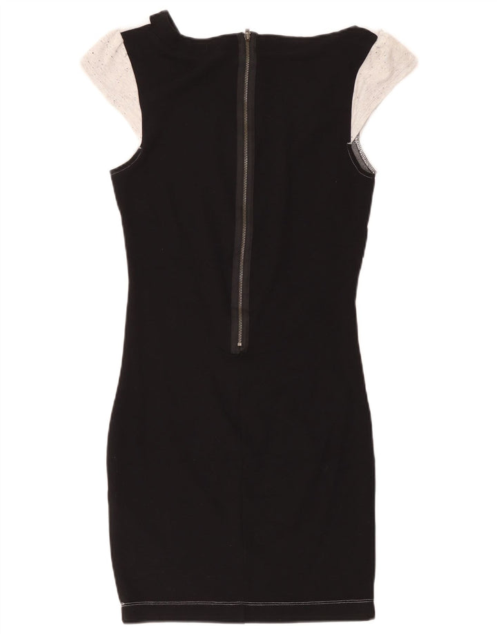 French Connection Womens Sheath Dress UK 12 Medium Grey Colourblock Viscose