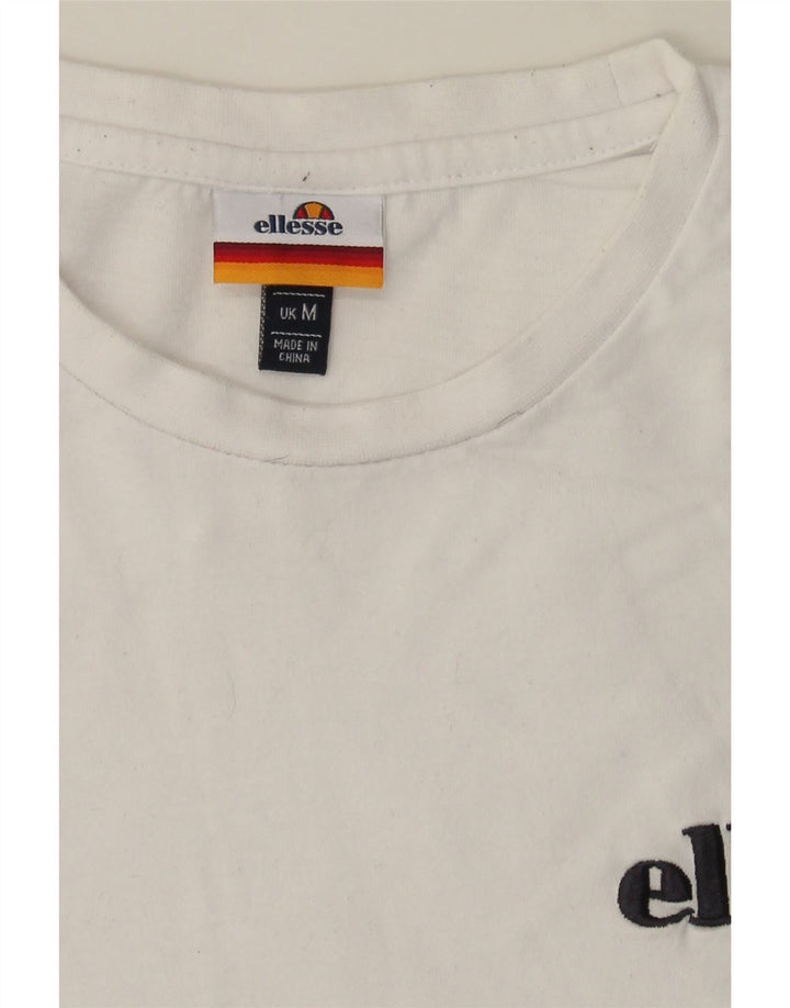 ELLESSE Mens T-Shirt Top Medium White Vintage Ellesse and Second-Hand Ellesse from Messina Hembry 