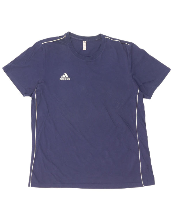 Adidas herre T-shirt top XL marineblå bomuld