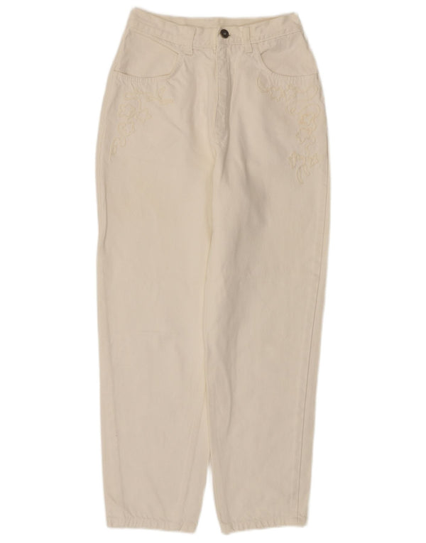 STEFANEL Dame Jeans med høj talje IT 44 Medium W24 L27 Off White Bomuld