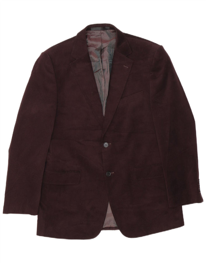 Marks & Spencer Herre 2-knaps blazerjakke UK 40 Medium Maroon Polyester