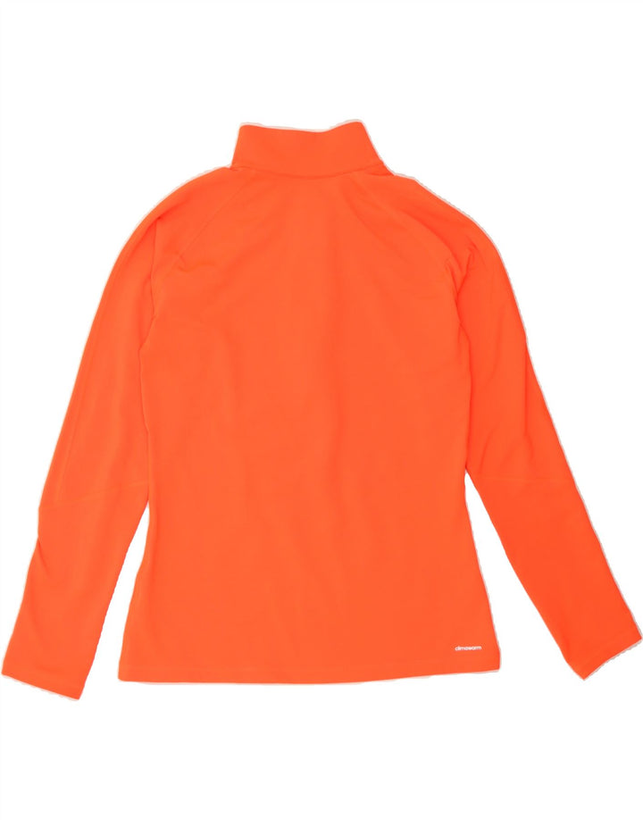 ADIDAS Womens Climawarm Pullover Tracksuit Top UK 16/18 Large Orange Vintage Adidas and Second-Hand Adidas from Messina Hembry 