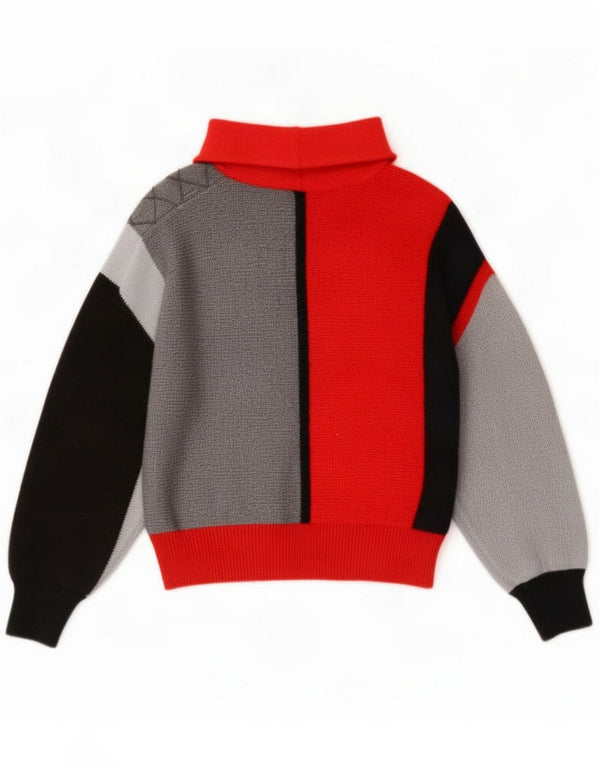 Vintage Dame Roll Neck Sweater UK 16 Large Multifarvet