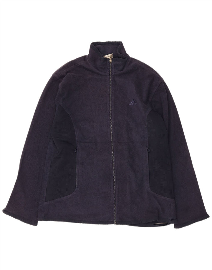 Adidas Fleecejakke til mænd UK 42/44 Large Navy Blue Polyester
