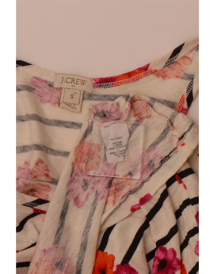 J. CREW Damevest Top UK 10 Small Off White Blomsterbomuld