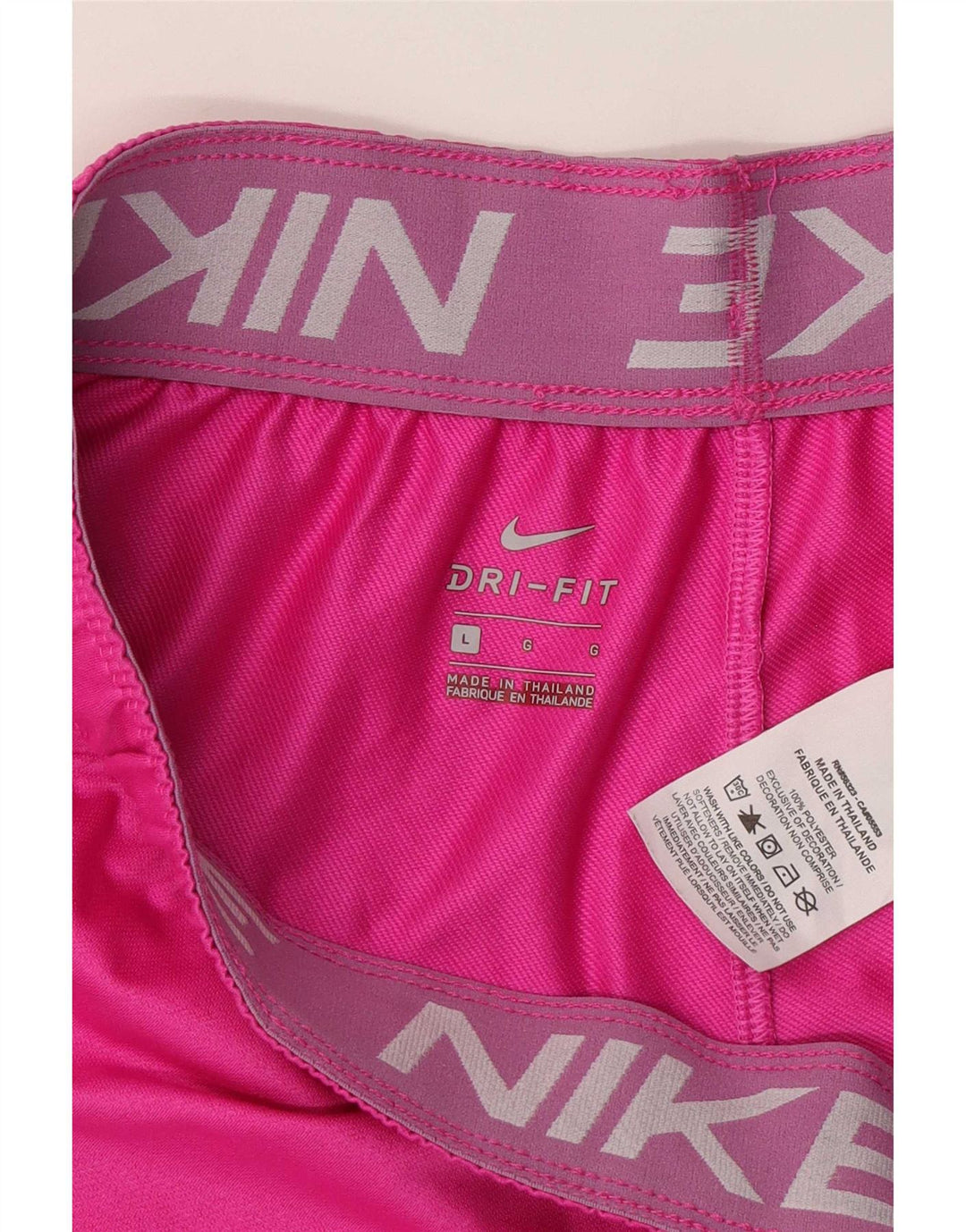 Nike Dame Dri Fit Sport Shorts UK 16 Large Pink Polyester