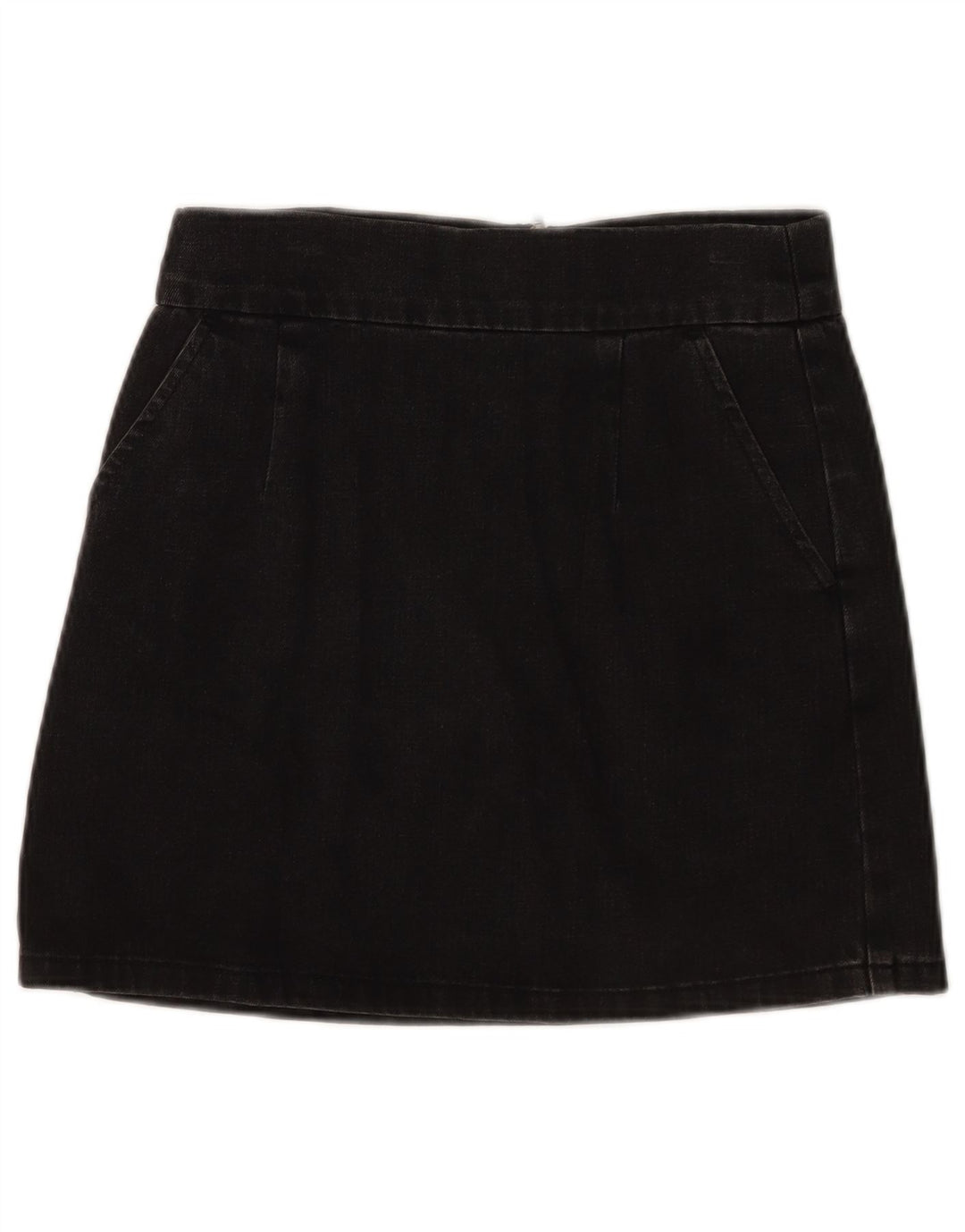 Topshop Dame Mini Denim Nederdel W28 Medium Sort Bomuld